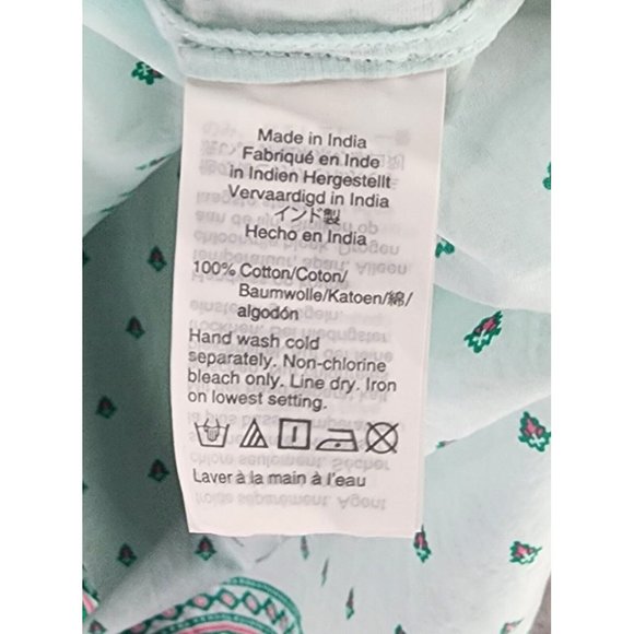 J Crew Beach Dress Womens Small Green Pink Paisley Tasseled Cover Up Midi - Picture 11 of 11